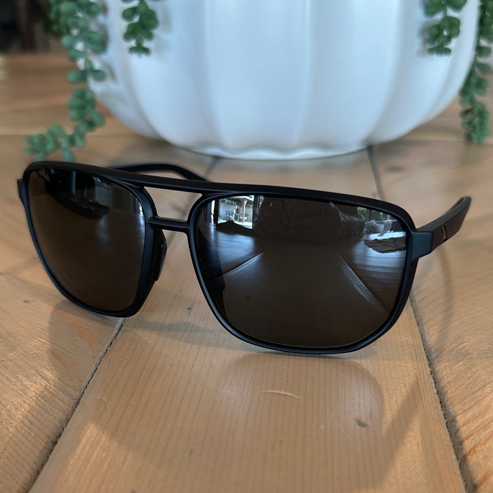 KONNOR 100% brand Matte Black Black Mirror Lens Aviator Sunglasses